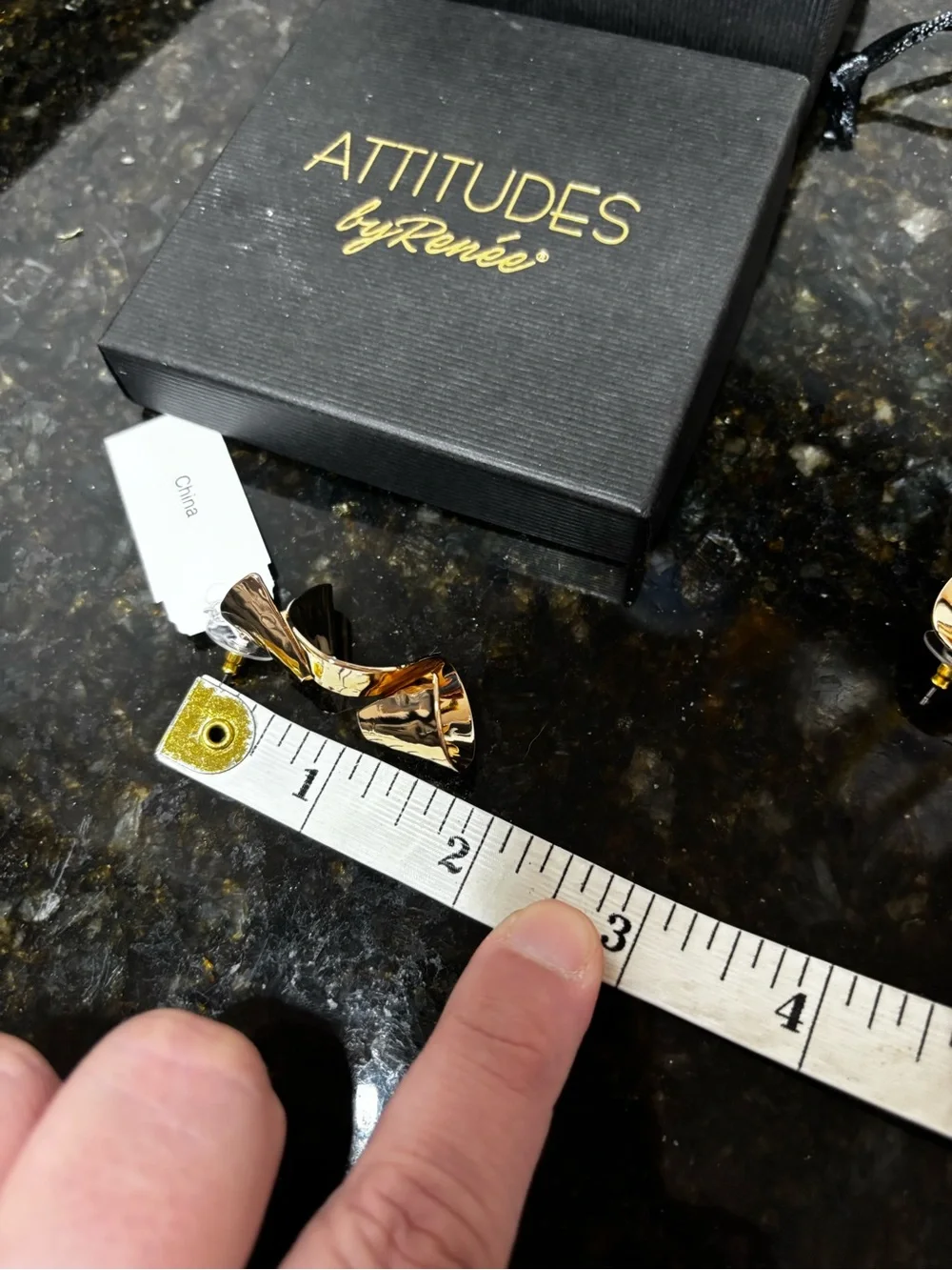 ATTITUDES BY RENEE NWT Shiny Gold-Tone Textured Swirl Earrings